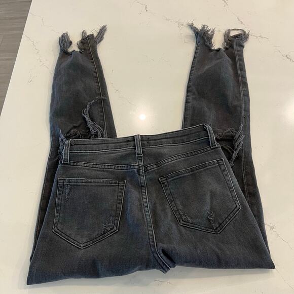 L'AGENCE High Line Skinny Jeans in Nighttime Destruction Distressed Size 25 - Picture 6 of 12